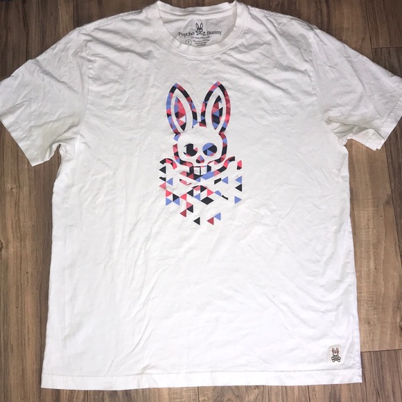 Psycho Bunny Other - Psych Bunny white with red blue and black logo short sleeves tshirt size XL